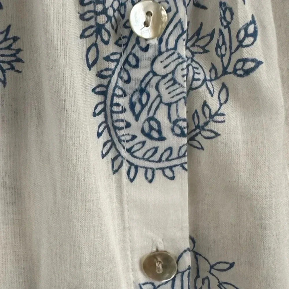 Alix Of Bohemia “Anna” Shirt In Lapis Bloom White/Blue Size Small EUC! - Picture 8 of 14
